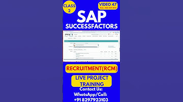 SAP SuccessFactors RCM Training Online Tutorial Class 47 26th August 2025 #sapsuccessfactorstraining