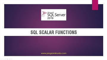 SQL Server Tutorials In Urdu/Hindi - SQL Scalar Functions
