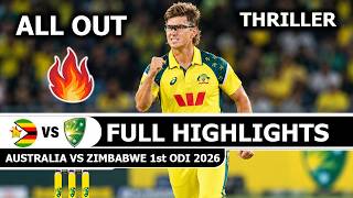 AUS vs ZIM 1st ODI Full Match Highlights 2026 | Australia vs Zimbabwe screenshot 2