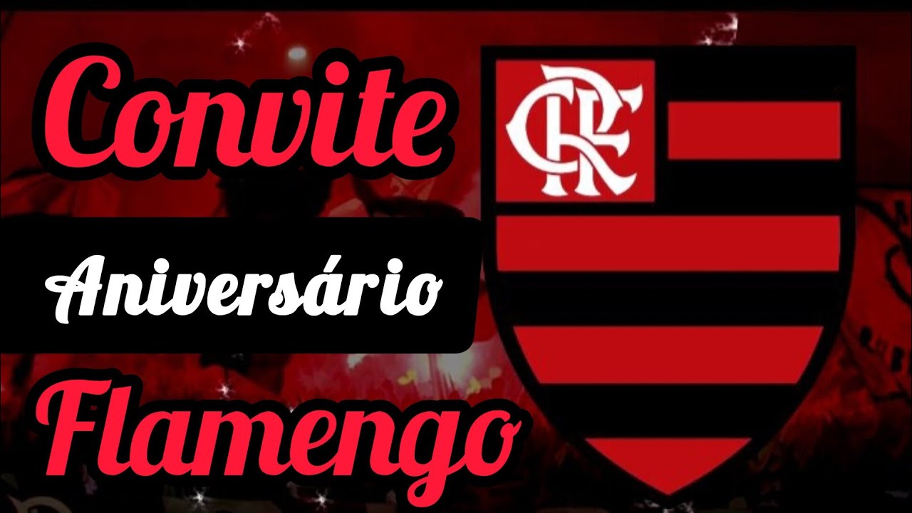 Convite Online Digital Aniversário Flamengo Vermelho Edite Online