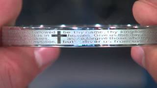 Stainless Steel Our Father Prayer Hinged Bangle with Alberti Popaj