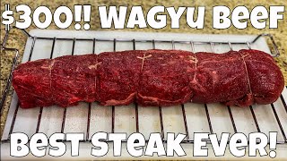 $300 snake river farms wagyu beef on a traeger pellet smoker.
literally the king of steaks. amazing. cut into an amazing filet
mignon. this was perfect s...