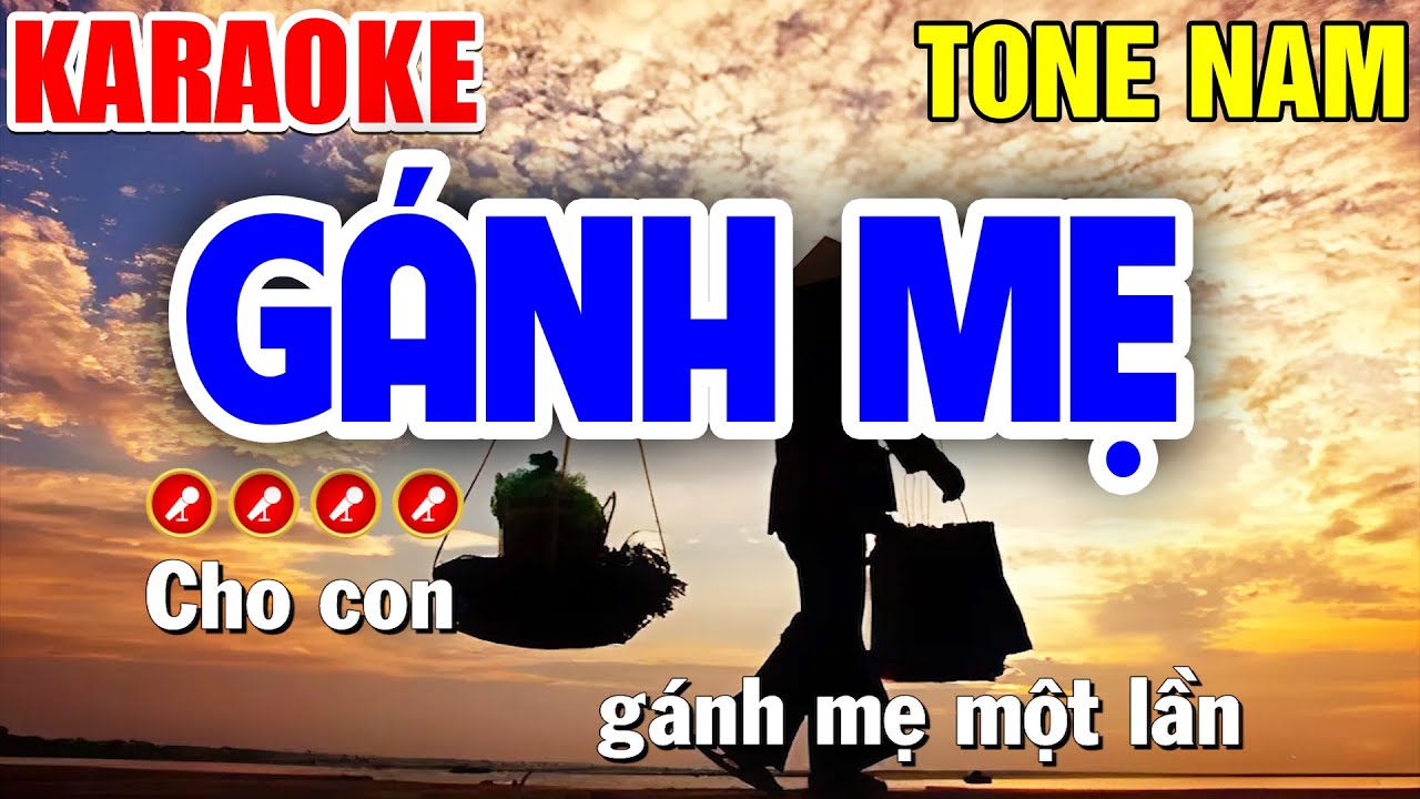 GÁNH MẸ Karaoke Tone Nam | Tình Trần Karaoke