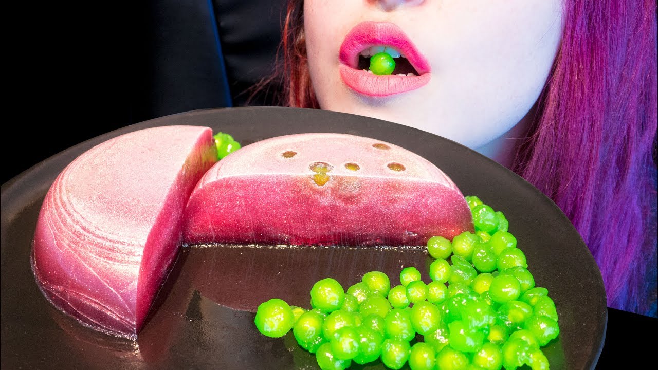 ASMR: Glitter Jello Cake & Popping Boba Pearls | Alien Breakfast 👾 ~ Relaxing [No Talking|V] 😻