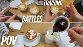POV- Full barista shift at a BUSY cafe (Cafe rushes, Latte art battles, Barista training)