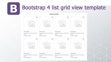 Bootstrap 4 list grid view template | visual studio code | Web Development Skills
