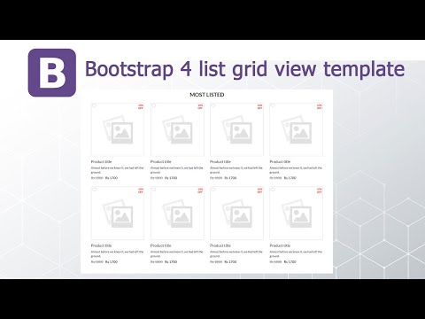 Bootstrap 4 list grid view template | visual studio code | Web Development Skills