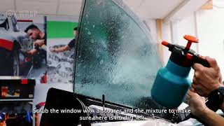 3 minutes tinting front seat window of Mercedes CLA 180