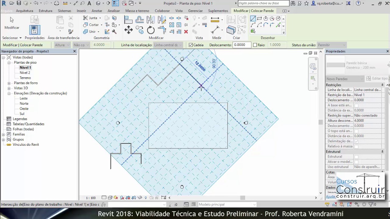REVIT Viabilidade Aula 3.10: Planos de trabalho (WORK PLANE)