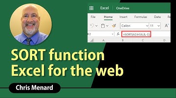 SORT Function using Excel for the Web by Chris Menard