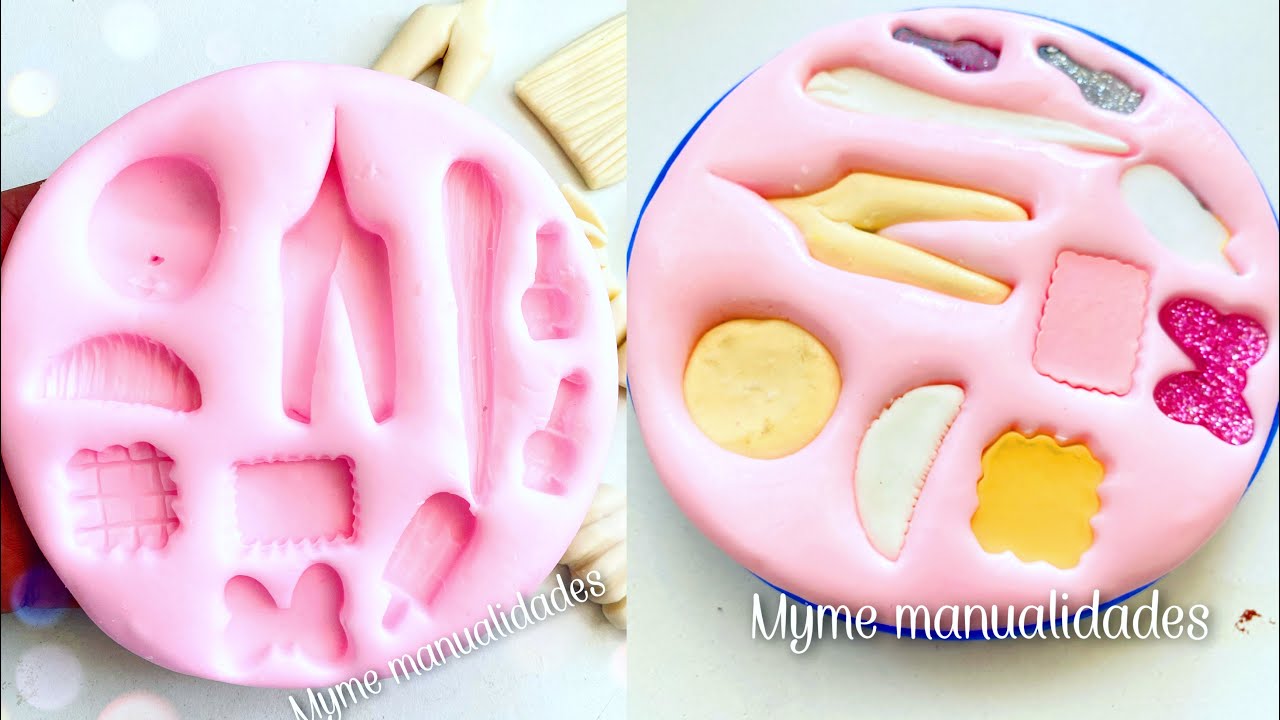 Como hacer moldes de silicon - MOLDES CASEROS - biscuit - porcelana fría -pasta flexible -fimo molds