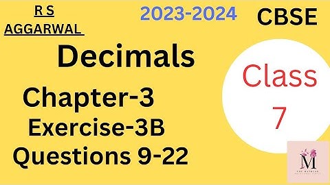 Decimals Class7 Exercise 3B Q9-Q22 RS Aggarwal CBSE | How to subtract Decimals Class7|New Syllabus