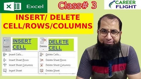 How to Insert/ Delete Cell, Rows, Column in Excel Urdu/ Hindi| Tutorial Beginner