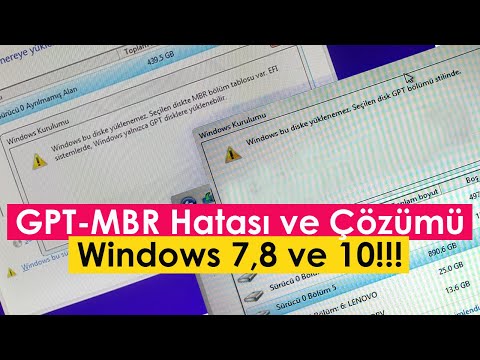 GPT – MBR Hatası ve Çözümü | Windows 7,8 ve 10!!!