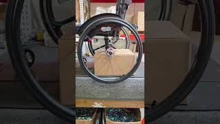 Black 16-spoke with chrome color hub rear wheels #wheelchairparts #wheelchair
