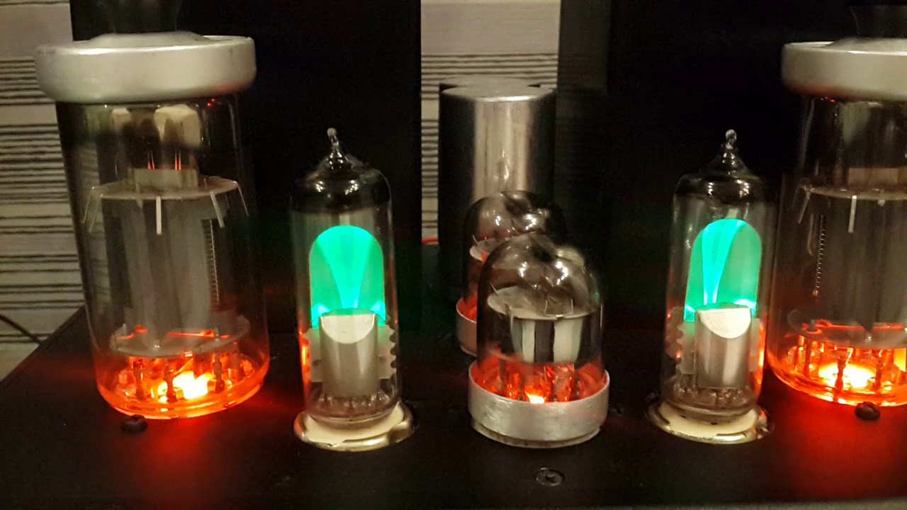 Гу15 ,12Ж1Л (4Ж1Л), 6Е1П Ламповый усилитель - YouTube