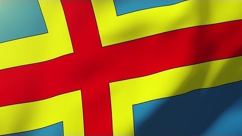 4K Aland Islands flag waving in the wind. Looping sun rises style. Animation loop Stock video