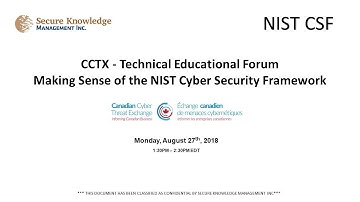 CCTX Presentation on NIST CSF Aug 2018