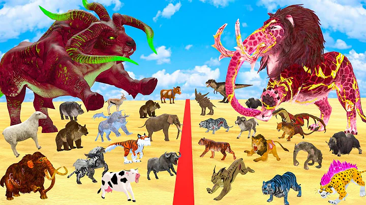 Mammoth Elephant vs T-Rex Dinosaurs Versus Wild Animals Epic Battle Animal Revolt Battle Simulator