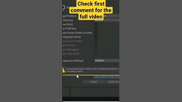 How to build player in Unity without import/compile errors #unity #c# #game #devlopment  #shorts