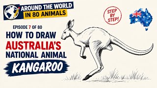 How to Draw a Kangaroo Step by Step (Australia's National Animal) EASY 🇦🇺