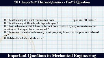 MCQ Questions Thermodynamics - Part 2 with Answers