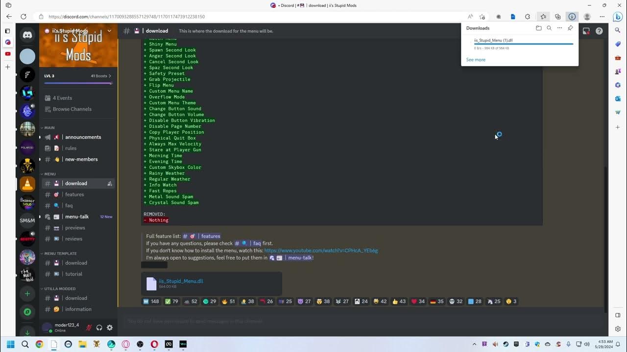 How to get iis stupid menu in gorilla tag his discord in the