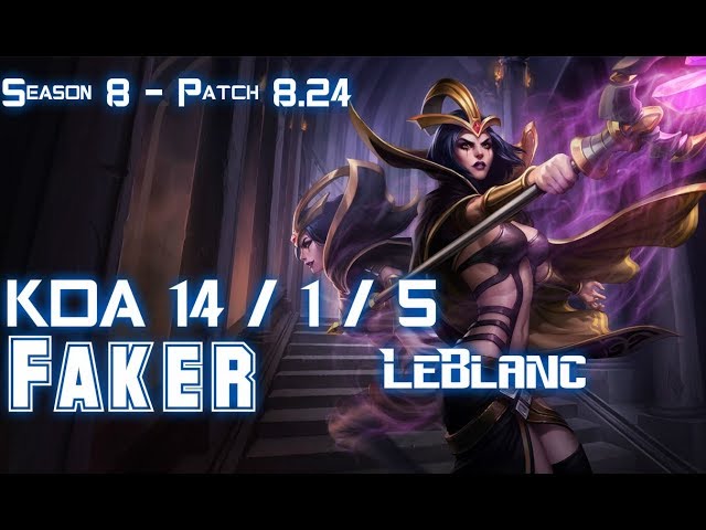 Faker LEBLANC vs IRELIA Mid - Patch 8.24 KR Ranked