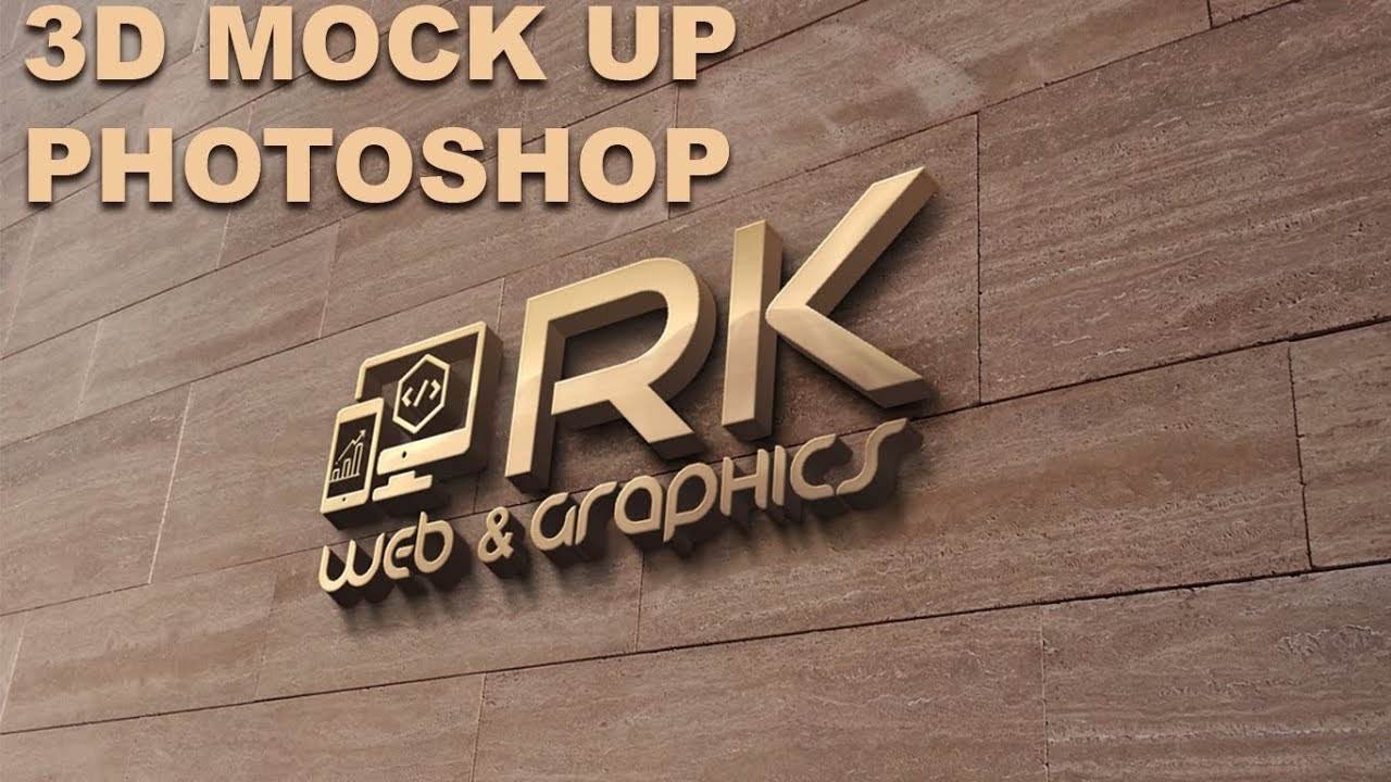 Download 3d mockup logo design in photoshop - YouTube