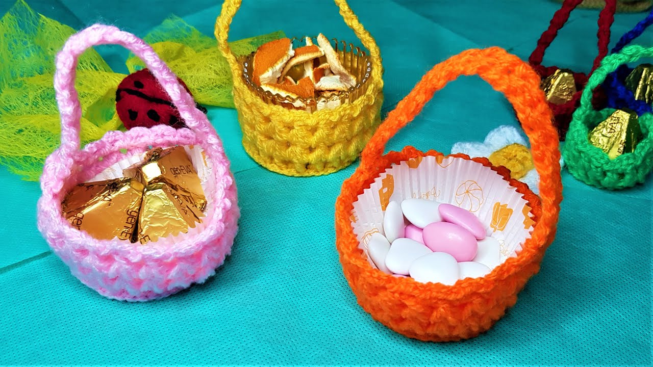 Πλεκτά πασχαλινά καλαθάκια - Knitted Easter baskets
