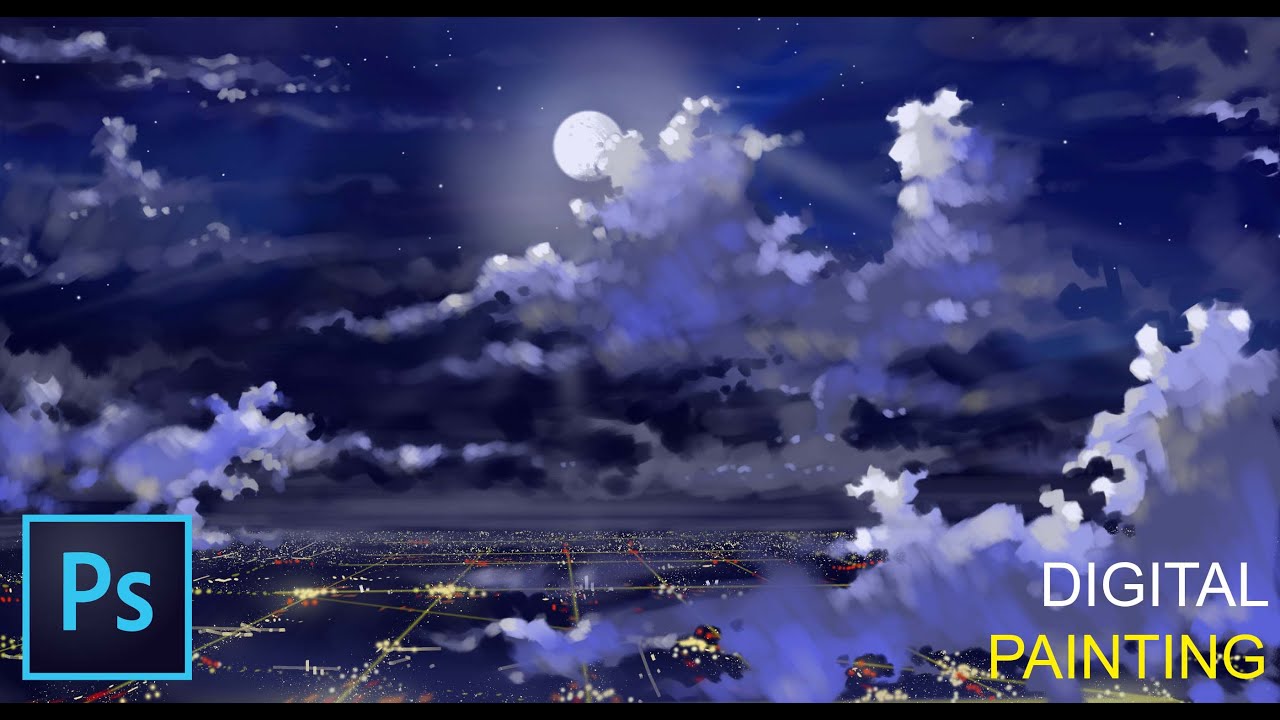 Digital Art Night City Digital Art Night Sky Digital Art Night