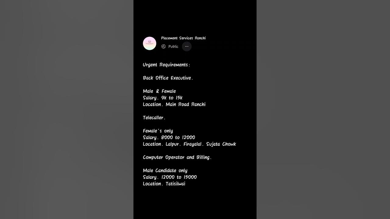 Ranchi Job Vacancy 2025 Job In Ranchi Ranchi Job Job ranchi ranchi-job-vacancy-2025-job-in-ranchi-ranchi-job-job-ranchi