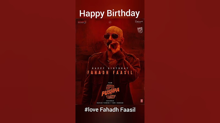 Pushapa 2 the rule Happy Birthday Fahadh Faasil