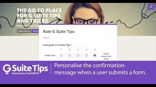 Personalise the confirmation message when a user submits a form. Profile