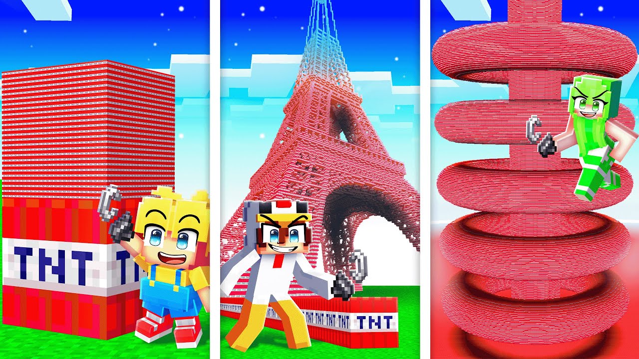 J'ai EXPLOSÉ Toutes les TNT SECRÈTES de Minecraft en Une Vidéo..