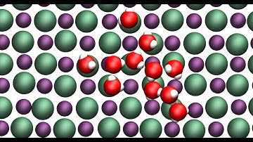Thermally activated motion of water molecules adsorbed at a NaCl crystal surface (with script)