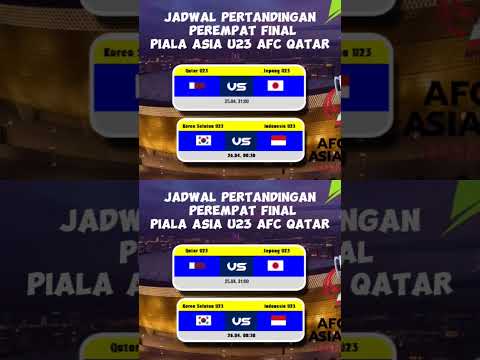 JADWAL PERTANDINGAN INDONESIA  VS KOREA SELATAN - PIALA ASIA U23 AFC QATAR 2024 #SHORTS