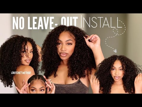 NO LEAVE OUT V- PART WIG INSTALL: Trying Out Viral Crotchet Method (NO Lace, NO Glue) | UNice Hair