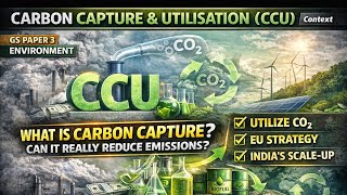 Carbon Capture & Utilisation (CCU) Explained Can It Reduce CO₂  GS3 Environment #upsc2026 #prelims  Guide