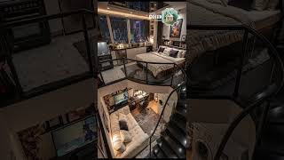 Modern Loft Apartment with Spiral Staircase &amp; City Views.#shorts#viral#viralvideo#youtubeshorts#fyp