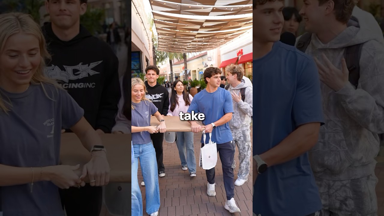 Random Couples put their Hand on a Box for a Prize