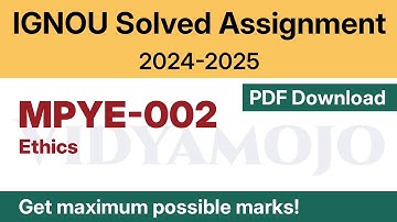 IGNOU MPYE 002 Solved Assignment 2024-25 PDF Download | Vidyamojo