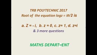 MATHS DEPARTMENT TRB 2017 FEW QUESTION SOLUTIONS/ USEFUL FOR ENGINEERING