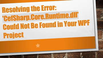 Resolving the Error: 