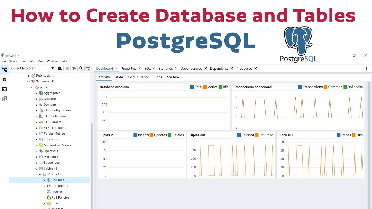 Как создать базу данных и таблицы в PostgreSQL [Версия 18] | Учебное пособие по PostgreSQL