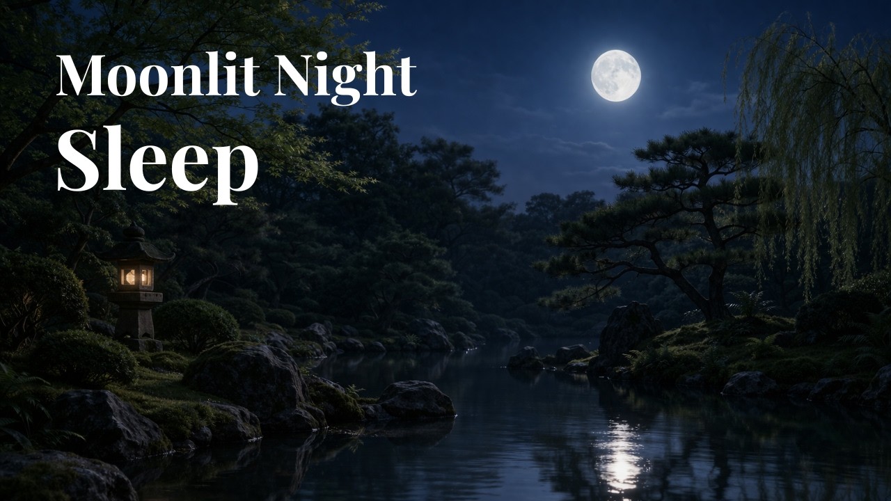 Japanese Zen Sleep Music for Deep Rest | 24 Min Moonlit Night Healing ...