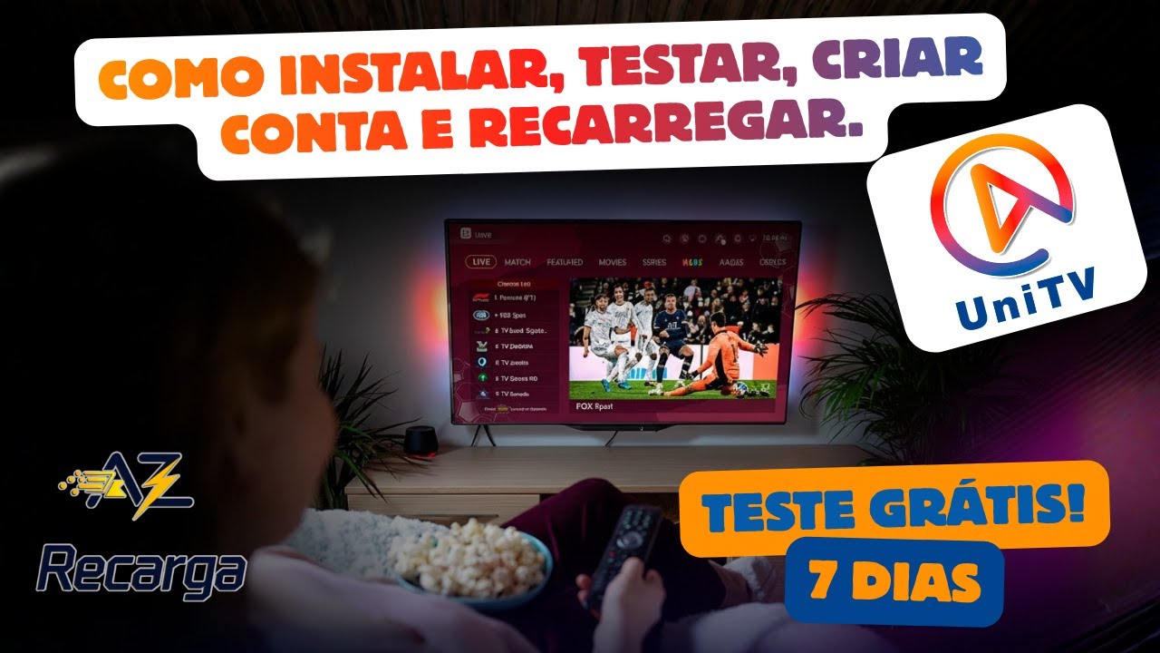 Como instalar, Criar Conta, Testar e Recarregar UniTv?