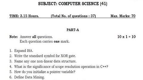 2nd  PUC Computer Science ANNUAL EXAMINATION MARCH 2016