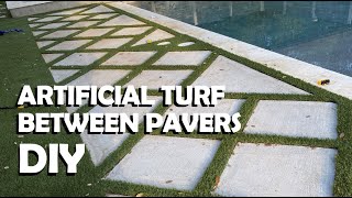 How To Install Artificial Turf In Between Concrete Pavers