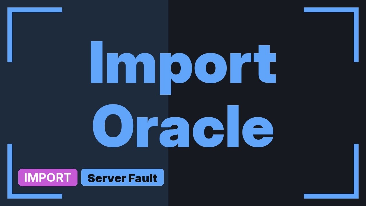 Oracle DB import error - YouTube